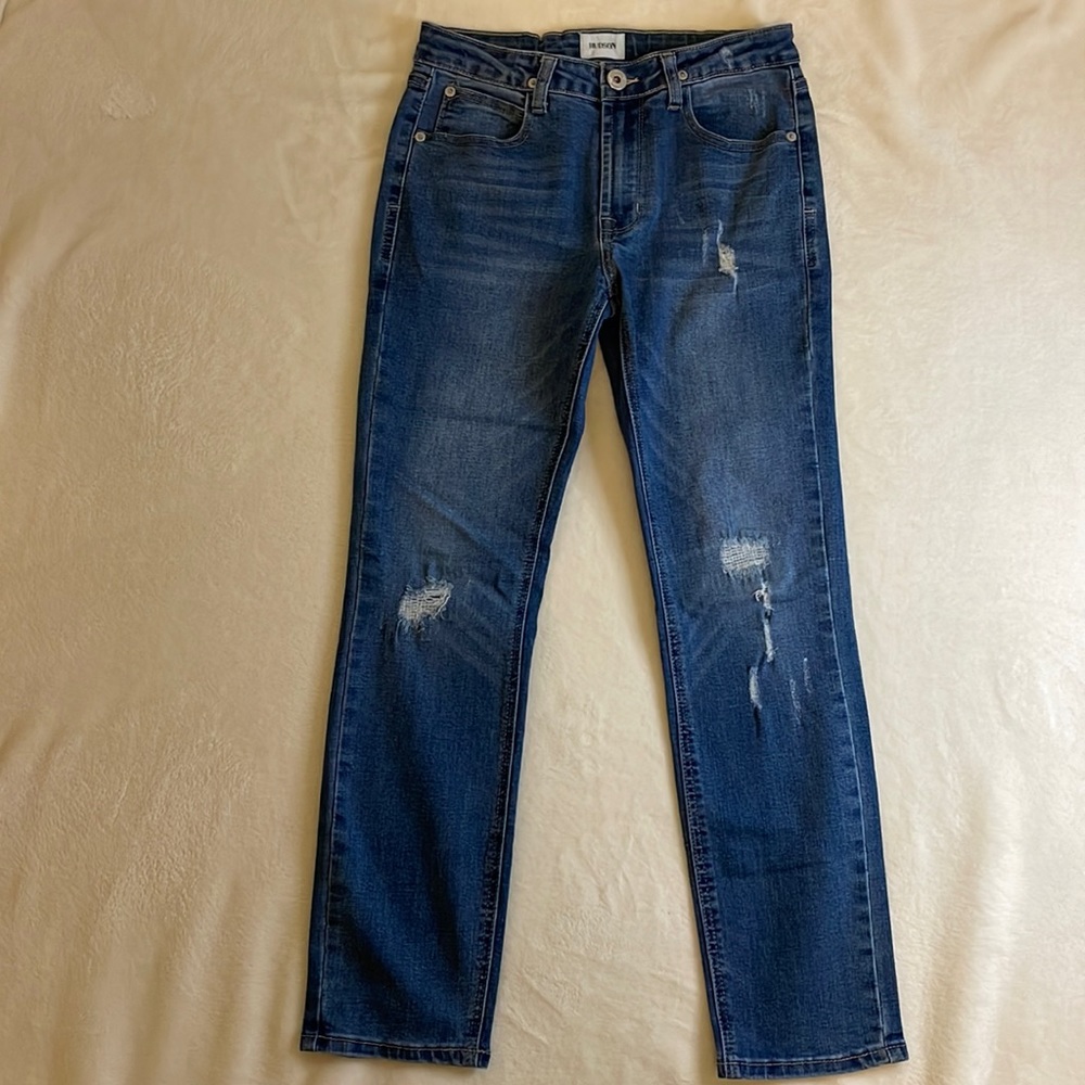 Hudson Jeans Boys size 12, straight fit, medium wash with distressing